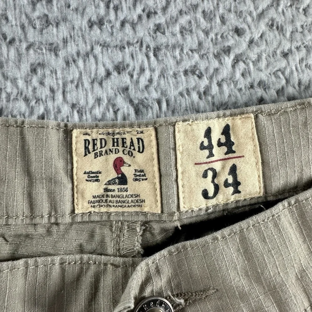 Red Head Cargo Pants Mens 44x34‎ Rip Stop Khaki Beige Brown Hiking Outdoors